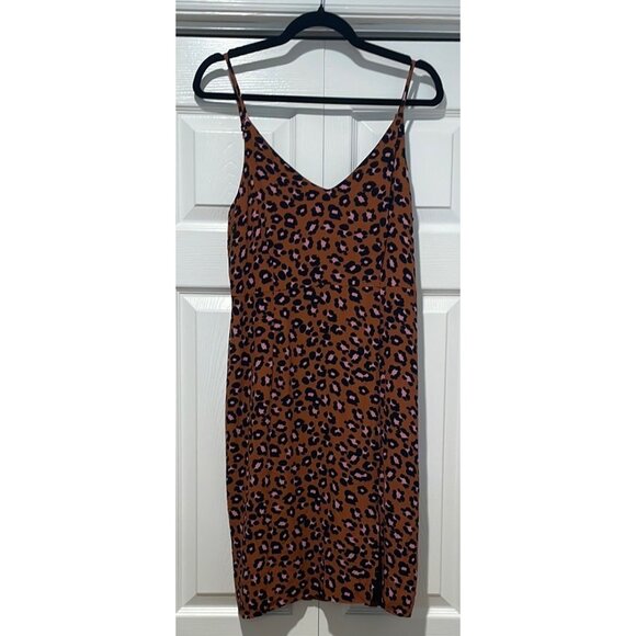 Sanctuary Womens Leopard Print Slip Dress Size 6 Mob Wife HOCO Coquette Feminine - Picture 3 of 13
